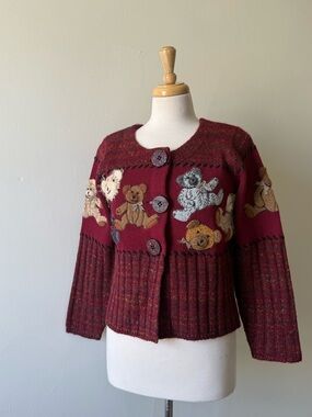 Vintage Design Options By Philip & Jane Gordon Teddy Bear Cardigan